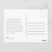 Vrijgezellenfeest Roze Tulpen Dank u Briefkaart (Achterkant)