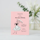 vrijgezellenfeest Roze uitnodiging (Staand voorkant)