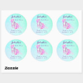 Vrijgezellenfeest Roze Waterverf ballet slippers Ronde Sticker (Vel)