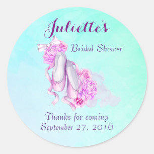 Vrijgezellenfeest Roze Waterverf ballet slippers Ronde Sticker