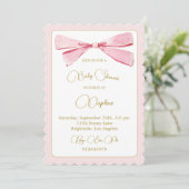 Vrijgezellenfeest Roze Waterverf Bow Schattige Kaart (Staand voorkant)