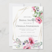 VRIJGEZELLENFEEST | Roze Waterverf klaprozen Kaart (Voorkant)