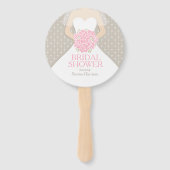 Vrijgezellenfeest roze witte jurk aangepaste fans handwaaier (Achterkant)