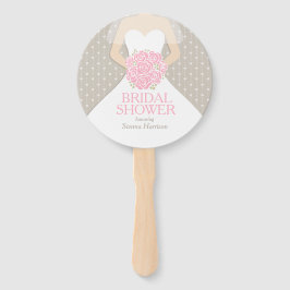 Vrijgezellenfeest roze witte jurk aangepaste fans handwaaier