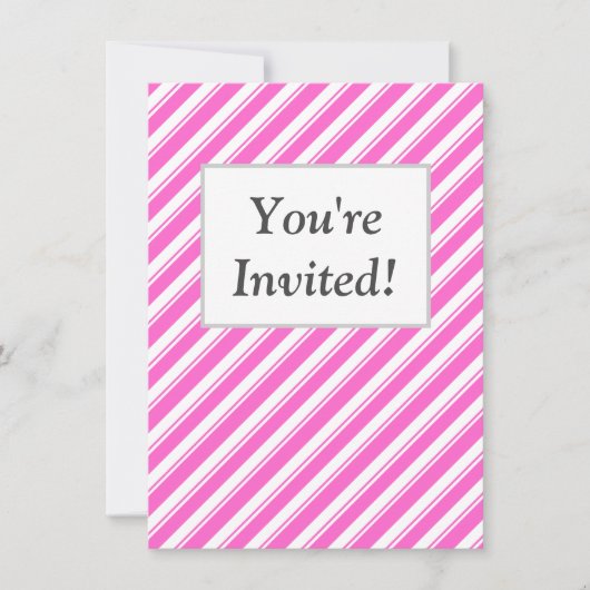 Vrijgezellenfeest roze witte strepen Aangepaste ui Kaart (Voorkant)