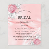 Vrijgezellenfeest roze zijde florale begrotingsuit flyer (Voorkant)