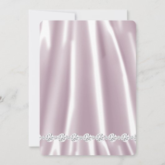 Vrijgezellenfeest Roze Zijderige diamantkristal Kaart (Achterkant)