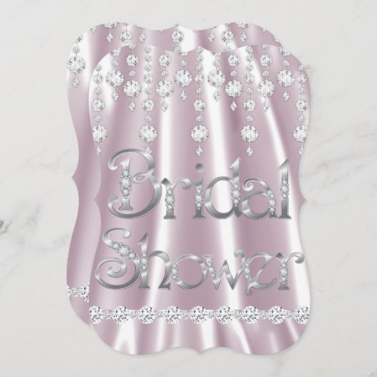 Vrijgezellenfeest Roze Zijderzijde Diamond Crystal Kaart (Voorkant / Achterkant)