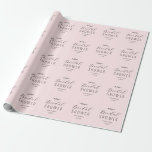 Vrijgezellenfeest Roze zwart Script Cadeaupapier<br><div class="desc">Blush Roze en Black Vrijgezellenfeest Wrapping Paper met elegant zwart typografiescript. Meer producten met dit ontwerp staan in het collectie hieronder.</div>