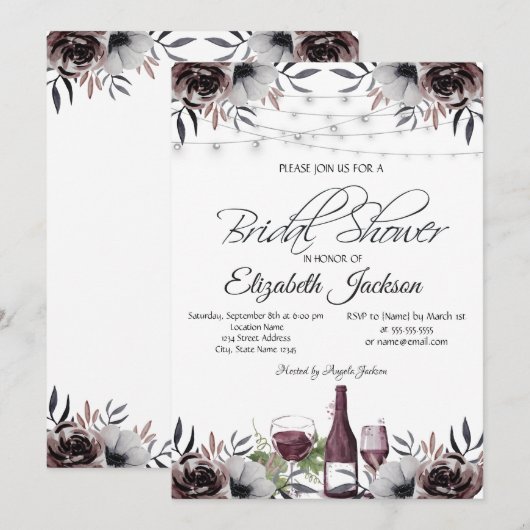 Vrijgezellenfeest Rozen met glazen  Kaart (Voorkant / Achterkant)