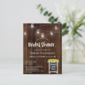 Vrijgezellenfeest Rustic Bridal Shower Invitation  Briefkaart (Staand voorkant)