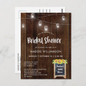 Vrijgezellenfeest Rustic Bridal Shower Invitation  Briefkaart (Voorkant / Achterkant)