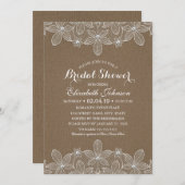 vrijgezellenfeest Rustic Burlap Lace Elegant  Kaart (Voorkant / Achterkant)