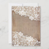 Vrijgezellenfeest Rustic Burlap String Lights Lace Kaart (Achterkant)