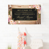 Vrijgezellenfeest Rustic Country Wood Floral Spandoek (Insitu)