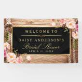 Vrijgezellenfeest Rustic Country Wood Floral Spandoek (Horizontaal)