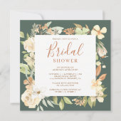 Vrijgezellenfeest "Rustic Earthy Soft Peach Floral Kaart (Voorkant)