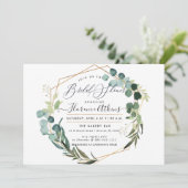 Vrijgezellenfeest Rustic Eucalyptus Greenery Kaart (Staand voorkant)