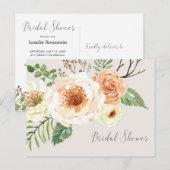 Vrijgezellenfeest "Rustic Floral Flowers" Uitnodiging Briefkaart (Voorkant / Achterkant)