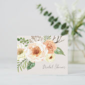 Vrijgezellenfeest "Rustic Floral Flowers" Uitnodiging Briefkaart (Staand voorkant)