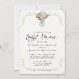 Vrijgezellenfeest Rustic Flowers Mason Jar Typogra Kaart