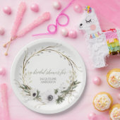 Vrijgezellenfeest Rustic Krans Anemone Twig Krans Papieren Bordje (Feest)