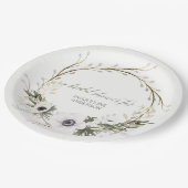 Vrijgezellenfeest Rustic Krans Anemone Twig Krans Papieren Bordje (Gekanteld)