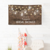 Vrijgezellenfeest Rustic Mason Jar String Lights Spandoek (Insitu)