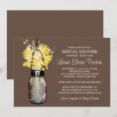 Vrijgezellenfeest Rustic Mason Jar Wildflowers Kaart (Voorkant / Achterkant)