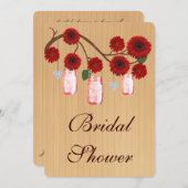 Vrijgezellenfeest Rustic Red Mason Jars Kaart (Voorkant / Achterkant)