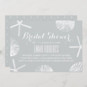 Vrijgezellenfeest Rustic Silver Beach Seashells Kaart (Voorkant / Achterkant)