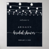 Vrijgezellenfeest Rustic String Lights Welkom Poster (Voorkant)