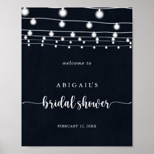 Vrijgezellenfeest Rustic String Lights Welkom Poster