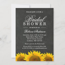 Vrijgezellenfeest Rustic Sunflower Black Chalkboar Kaart