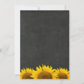 Vrijgezellenfeest Rustic Sunflower Black Chalkboar Kaart (Achterkant)