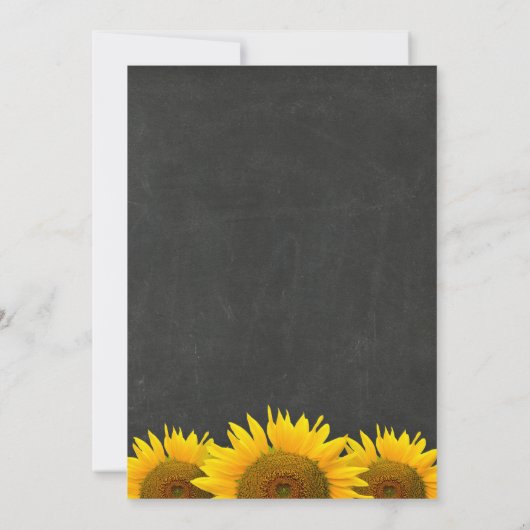 Vrijgezellenfeest Rustic Sunflower Black Chalkboar Kaart (Achterkant)