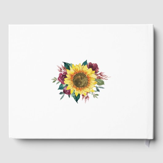 Vrijgezellenfeest Rustic Sunflower String Lights Gastenboek (Achterkant)