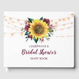 Vrijgezellenfeest Rustic Sunflower String Lights Gastenboek