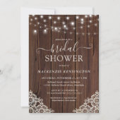 Vrijgezellenfeest Rustic Wood en String Lights Kaart (Voorkant)