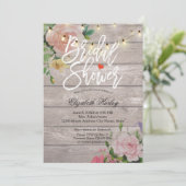 Vrijgezellenfeest Rustic Wood Floral String Lights Kaart (Staand voorkant)