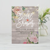 Vrijgezellenfeest Rustic Wood Floral String Lights Kaart (Staand voorkant)