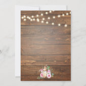Vrijgezellenfeest Rustic Wood Floral String Lights Kaart (Achterkant)