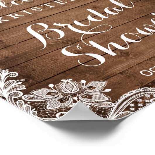 Vrijgezellenfeest Rustic Wood Mason Jar Lights Lac Poster (Hoek)