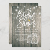 Vrijgezellenfeest Rustic Wood Mason Jar String Lig Kaart (Voorkant / Achterkant)