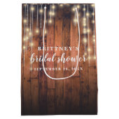 Vrijgezellenfeest Rustic Wood String Lights Medium Cadeauzakje (Achterkant)