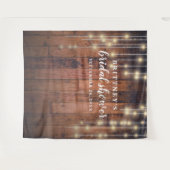 Vrijgezellenfeest Rustic Wood String Lights Wandkleed (Voorkant (horizontaal))