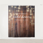Vrijgezellenfeest Rustic Wood String Lights Wandkleed (Voorkant)