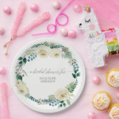 vrijgezellenfeest Rustic Wreath Alabaster Roos lek Papieren Bordje (Feest)