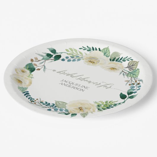 vrijgezellenfeest Rustic Wreath Alabaster Roos lek Papieren Bordje (Gekanteld)