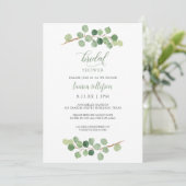 Vrijgezellenfeest - Rustiek eucalyptus groen Kaart (Staand voorkant)